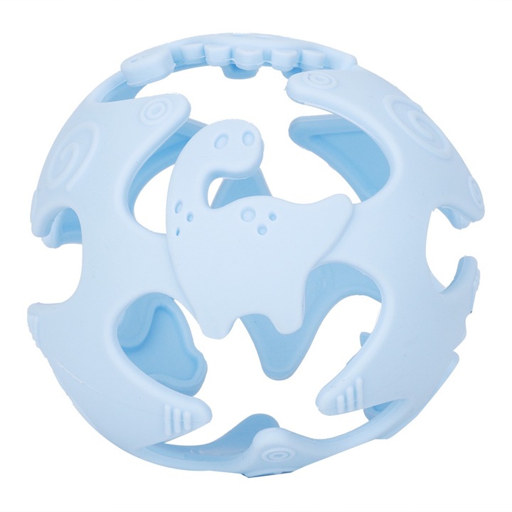 Jormftte fogzási játék, labda alakú, élelmiszeripari szilikon, 3D design, könnyen tisztítható, kék