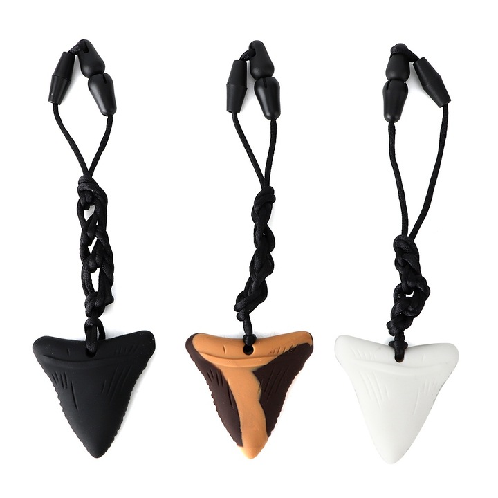 Jormftte 3 db szilikon rágóka medál, cápa design, nem mérgező, többszínű