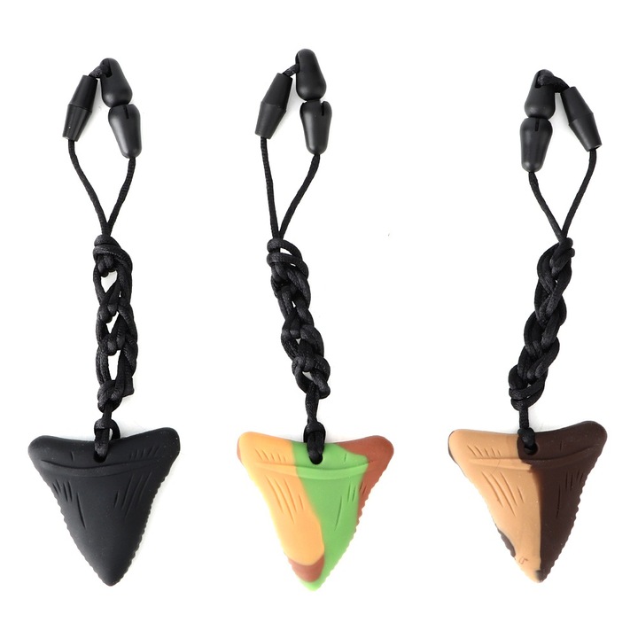 Jormftte 3 db szilikon rágóka medál készlet, cápa design, nem mérgező, többszínű