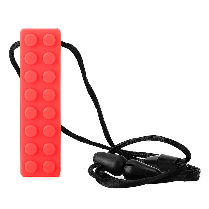 Játék fogzáshoz, Jormftte, rágó nyaklánc, szilikon, piros, 3 év feletti gyermekeknek