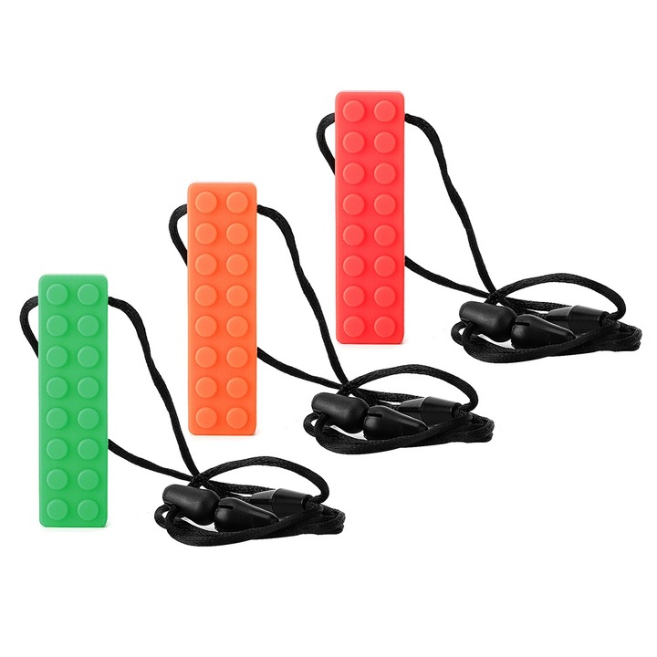 3 db-os Jormftte szilikon rágóka készlet, többszínű, 3 év feletti gyermekeknek