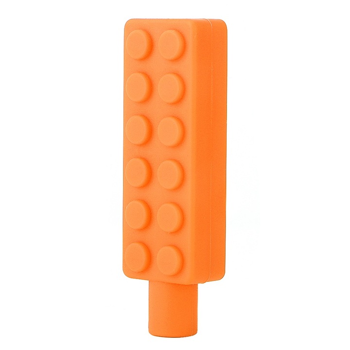 Jormftte rágónyálka gyerekeknek, narancssárga, élelmiszeripari szilikon, 3 év+