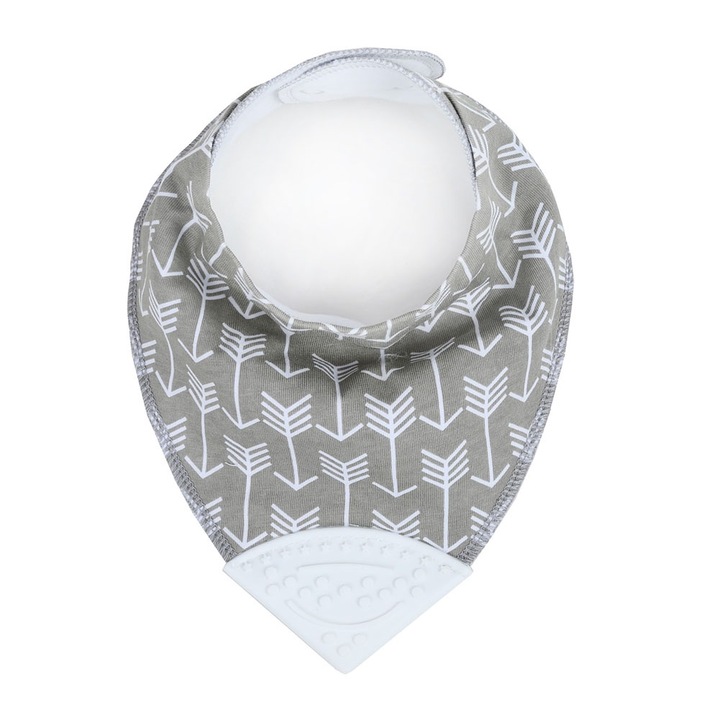 Jormftte pamut-szilikon előke, vízálló, fogzáshoz, többszínű, 30x45 cm