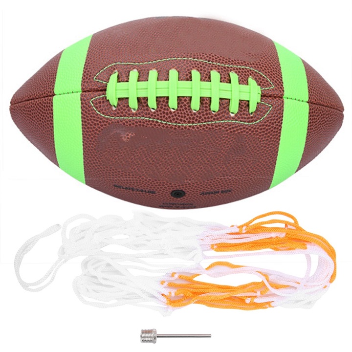 Jormftte rögbi labda, 6-os méret, zöld, edzéshez, könnyen szállítható