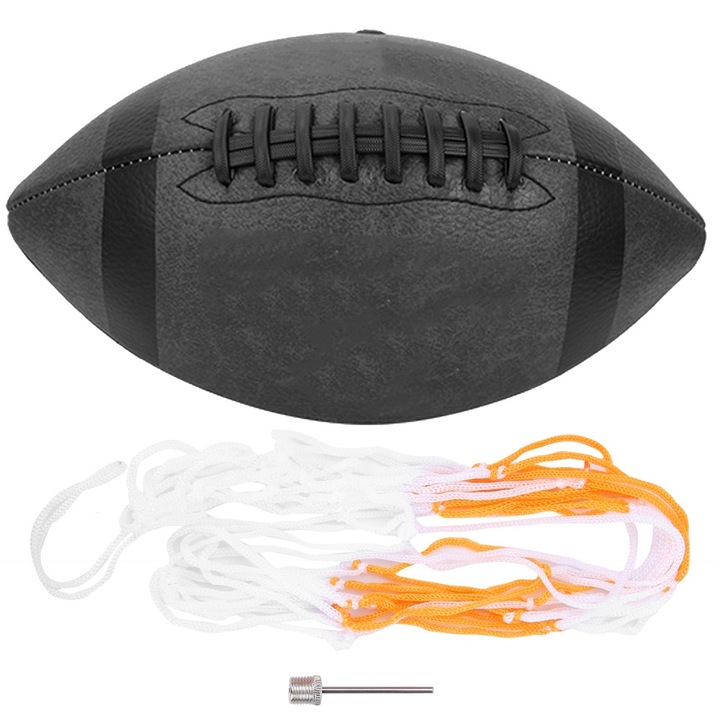 Jormftte rögbi labda, 6-os méret, fekete, edzéshez, könnyű, tartós