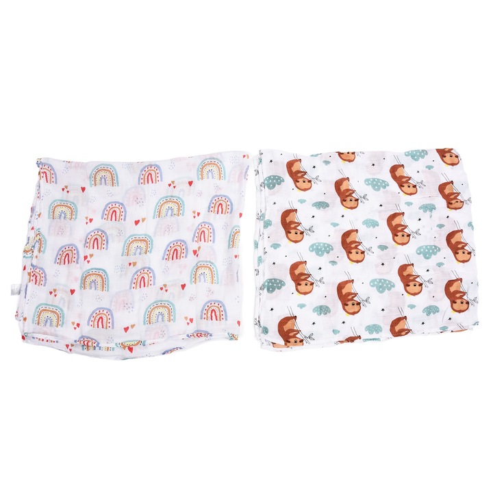 Комплект 2 бебешки одеяла, Enforose, перящи се, меки