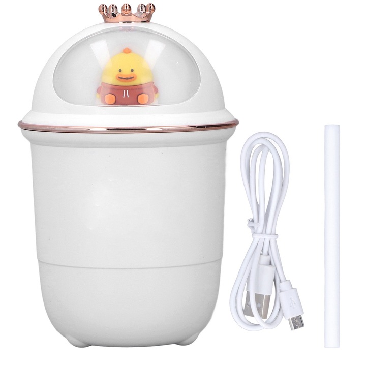 Umidificator de birou Jormftte 400ml, cu lumini LED, silentios 35db, control de la distanta