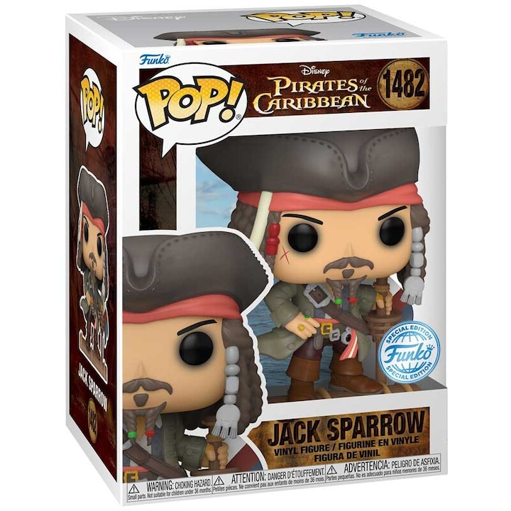Funko Pop! A Karib-tenger kalózai, Jack Sparrow (1482), 10 cm