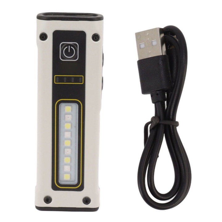 Фенер Jormftte с двоен източник на светлина, LED, COB, силен магнит, бързо зареждане Type C, 800mAh