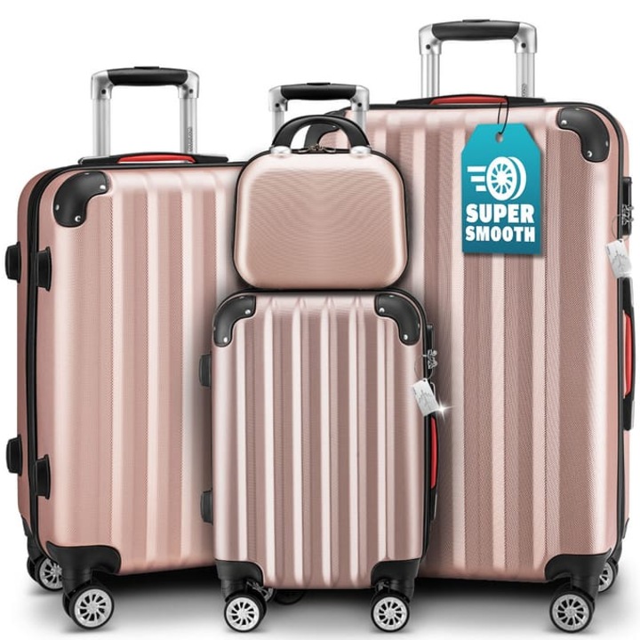 Set Trolere Monzana, ABS, Baseline, verde, 4 piese, 30x31x16 cm, 20x33.5x50 cm, 25x39.5x60 cm, 28x45.5x70 cm