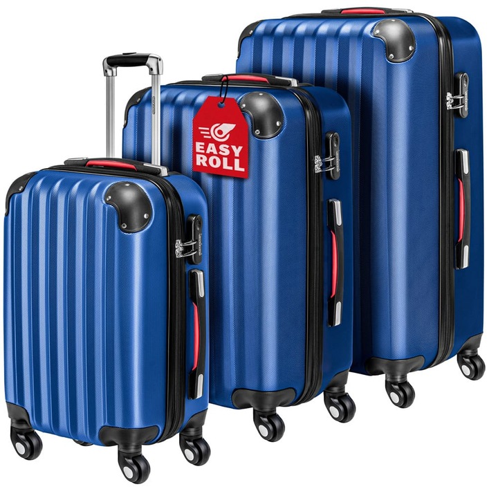 Set Trolere Monzana, ABS, Baseline, Albastru, 3 piese, 20x33.5x50 cm, 25x39.5x60 cm, 28x45.5x70 cm