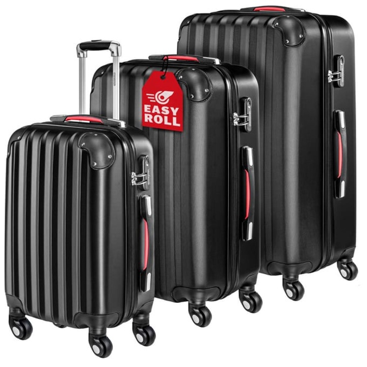 Set Trolere Monzana, ABS, Baseline, Negru, 3 piese, 20x33.5x50 cm, 25x39.5x60 cm, 28x45.5x70 cm