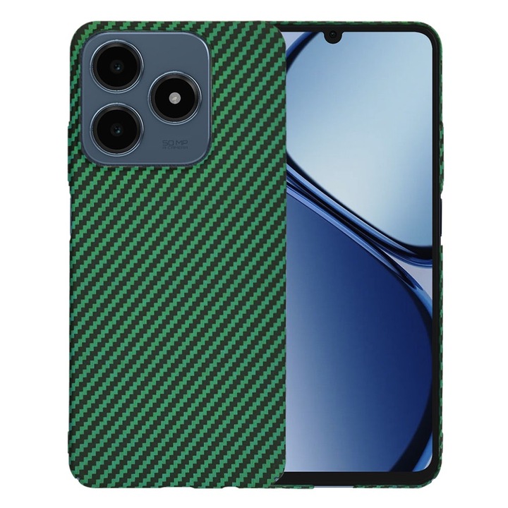 Кейс за Realme C61 Realme C63 CarbonFiber UltraSlim Lightweight зелен