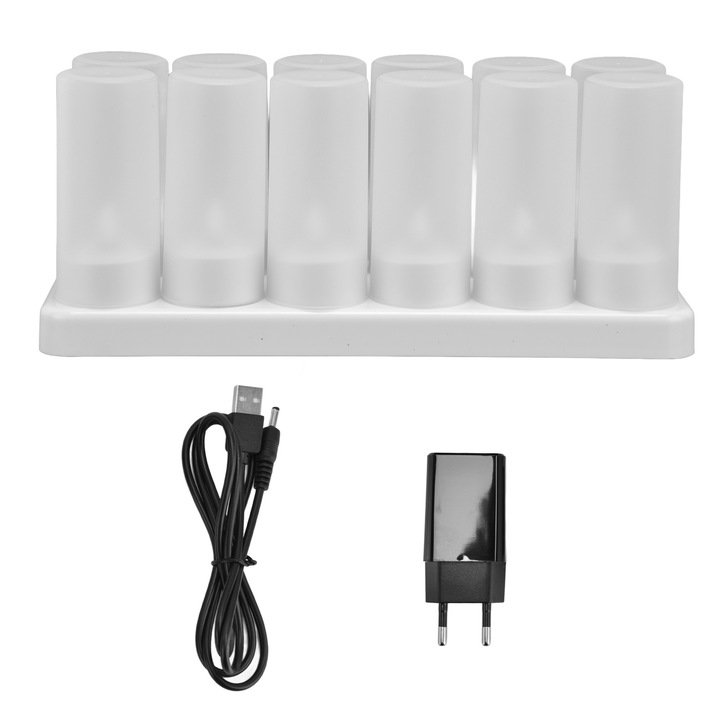 Jormftte LED-es lángmentes gyertyák, újrafelhasználható készlet, 100-240V, dekorációhoz