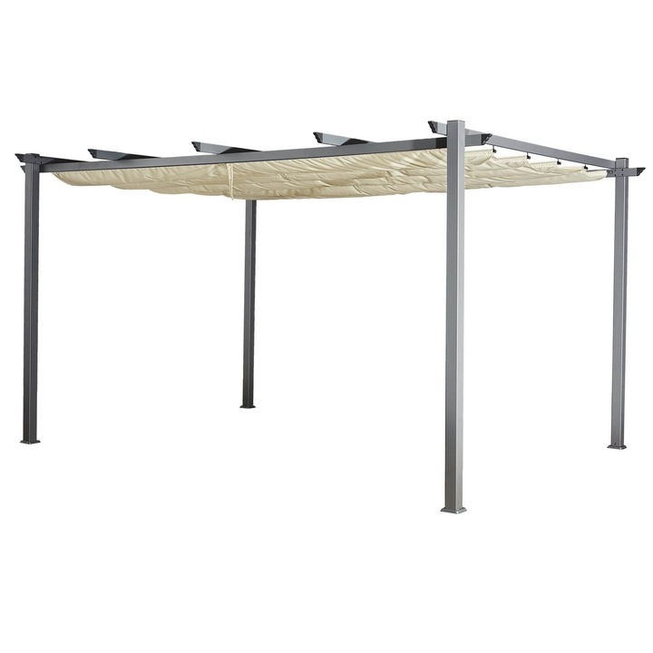 Pavilion gradina, Bello Giardino, II, Aluminiu/Poliester, 3 x 4 m, Gri/Ecru