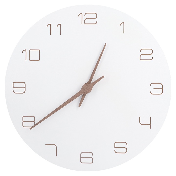 Jormftte kerek falióra, egyszerű design, arab számok, nem ketyeg, fekete, 30x30cm