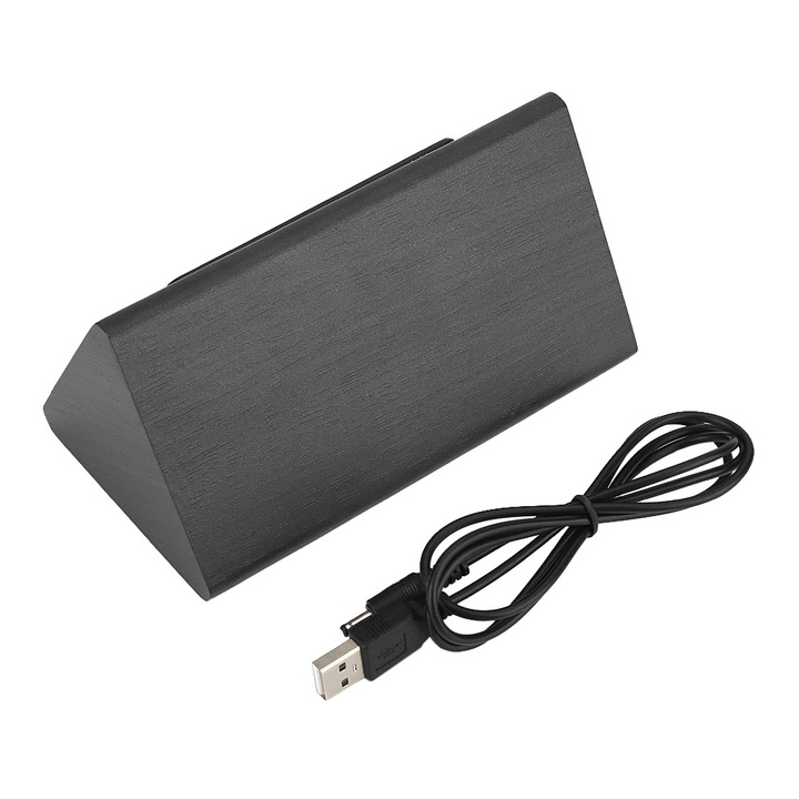 Jormftte fa ébresztőóra, háromszög alakú, hangvezérlés, 3 fényerő szint, 12/24 órás