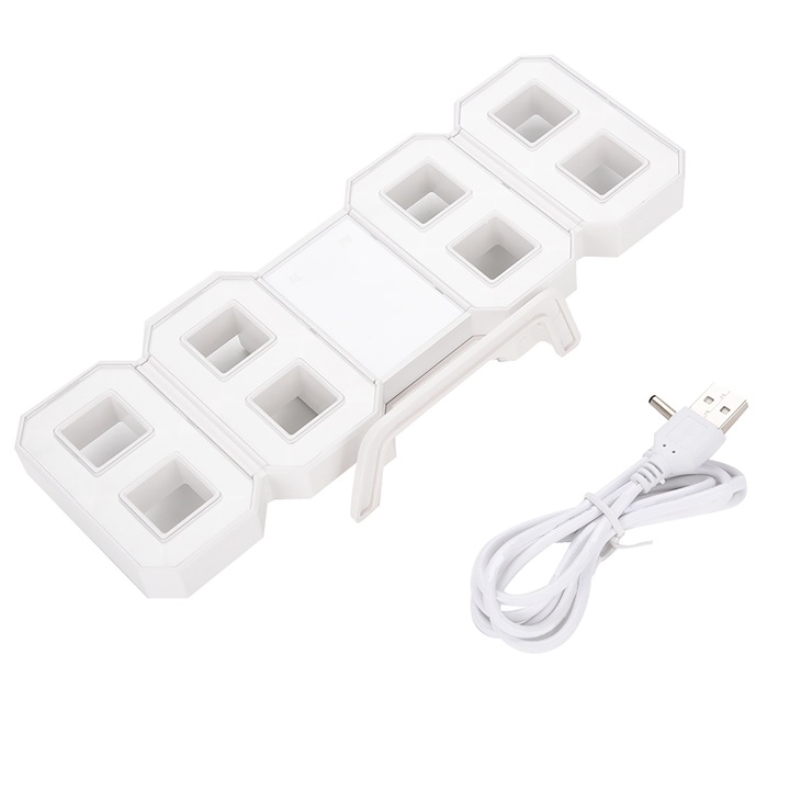 Jormftte dekoratív óra, 3D LED digitális óra, ébresztő és szundi funkció, asztali vagy fali rögzítés, kék