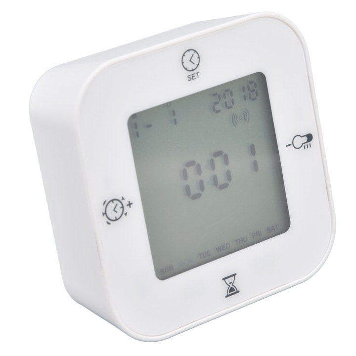 Jormftte dekoratív óra, hőmérséklet- és páratartalom mérő, ébresztő, hangvezérlési funkció, világítás, kis méretek