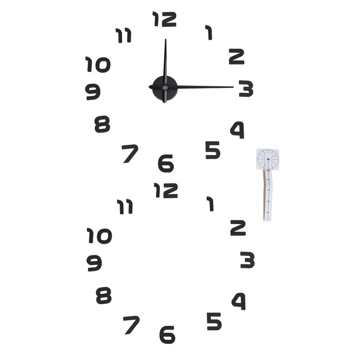 Jormftte dekoratív óra, számlapos kialakítás, akril, 3D hatás, öntapadó, vízálló