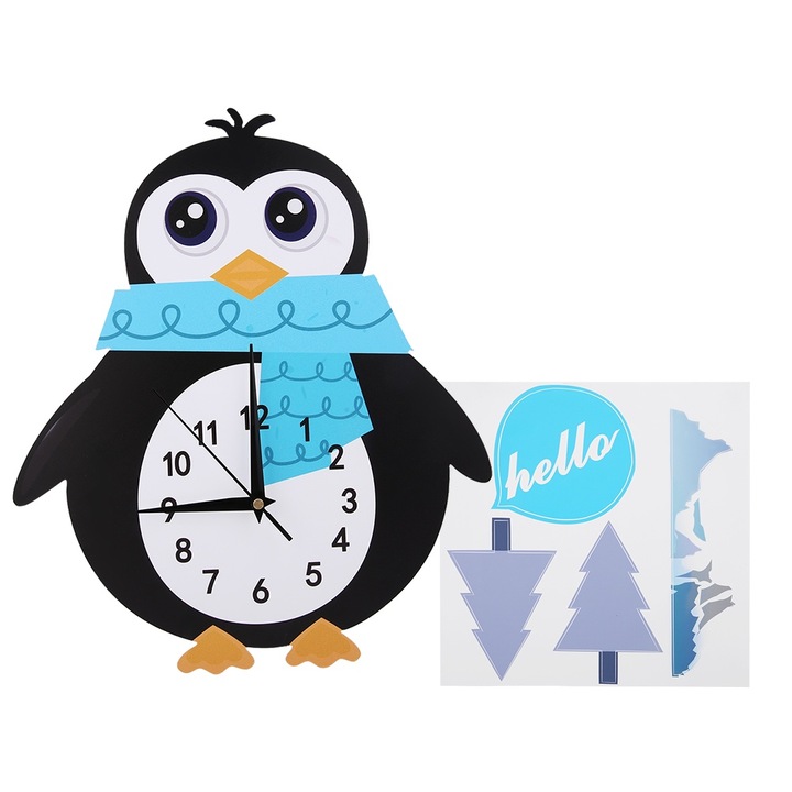 Jormftte dekoratív falióra, rajzfilm állat forma, modern design, minőségi anyag, gyermekszobába