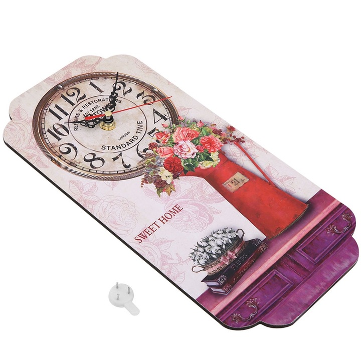 Jormftte Dekoratív falióra, antik stílusú, elemes működésű, 30x30cm, zajtalan