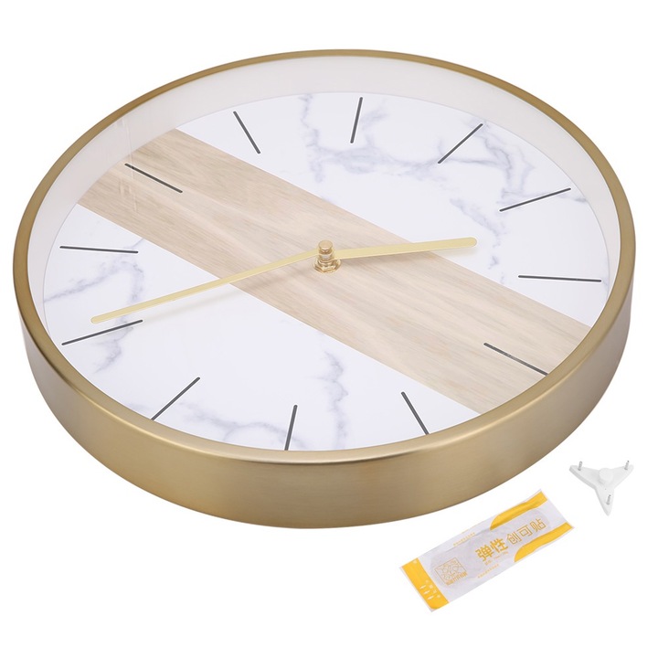 Jormftte Dekoratív falióra, modern design, 4 színnel nyomtatott PP számlap, matt fém, 30x30cm