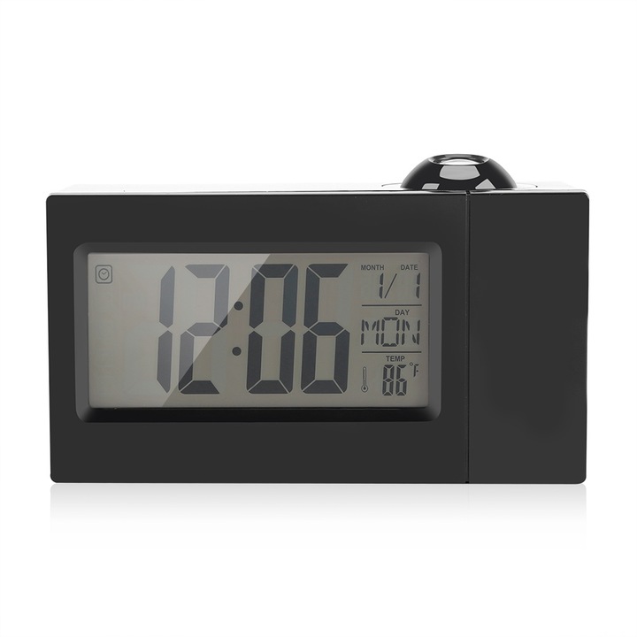 Jormftte falióra mennyezeti vetítéssel, ébresztővel, szundi funkcióval, belső hőmérséklettel, fekete