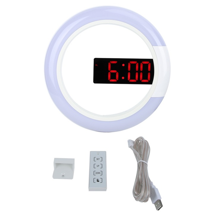 Jormftte LED falióra, többfunkciós, állítható világítás, piros, 30x30cm