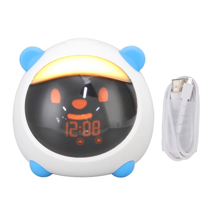 Jormftte gyerek ébresztőóra, időzítő funkció, éjszakai fények, távirányító, kék