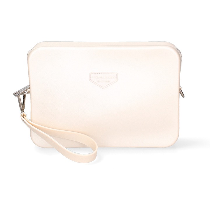 Marc ellis, Geanta crossbody cu bareta cu logo, Alb, Argintiu