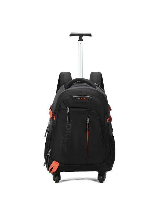 Aoking, Rucsac-troler cu buzunare cu fermoar, Negru