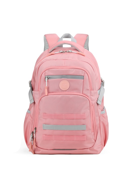 Aoking, Rucsac unisex cu bareta pe piept si compartiment pentru sticla de apa, Roz