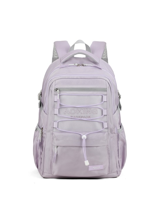 Aoking, Rucsac unisex cu buzunare multiple si compartiment pentru sticla de apa, Violet deschis