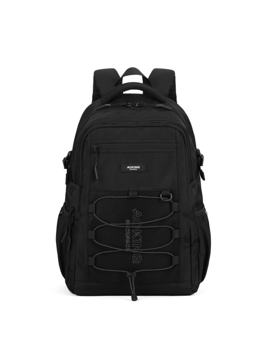 Aoking, Rucsac unisex cu compartiment pentru laptop, Negru