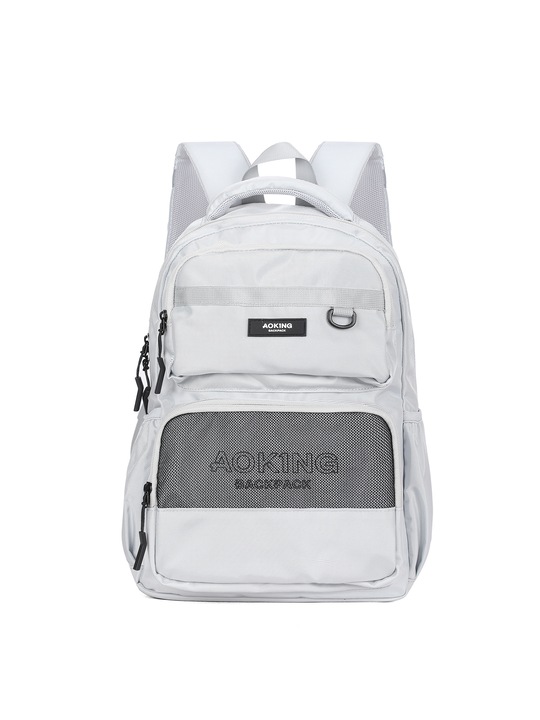 Aoking, Rucsac din material textil cu buzunare multiple, Gri