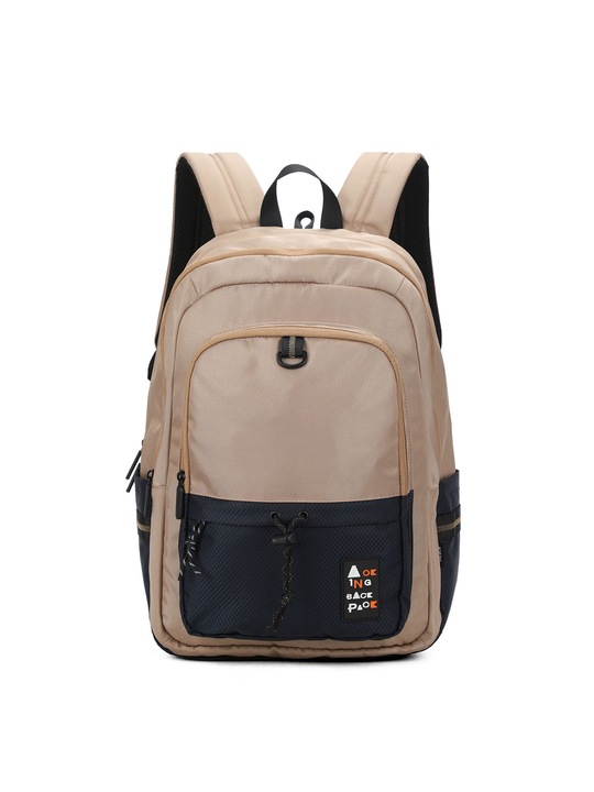 Aoking, Rucsac unisex cu compartimente multiple, Bej
