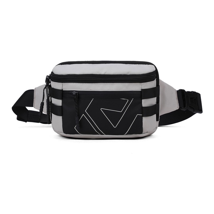 Aoking, Borseta unisex cu imprimeu logo, Gri