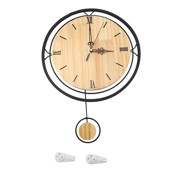 Jormftte, retro, kreatív tervezésű, fából készült fali dekor óra, 30x30cm