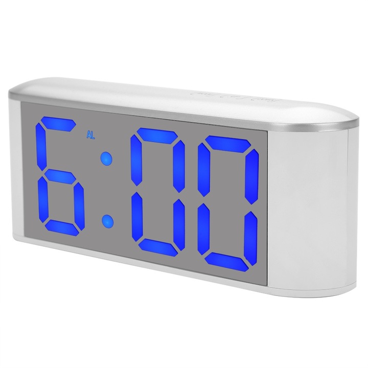 Jormftte dekoratív ébresztőóra, LED kijelző, belső hőmérséklet, kék színű