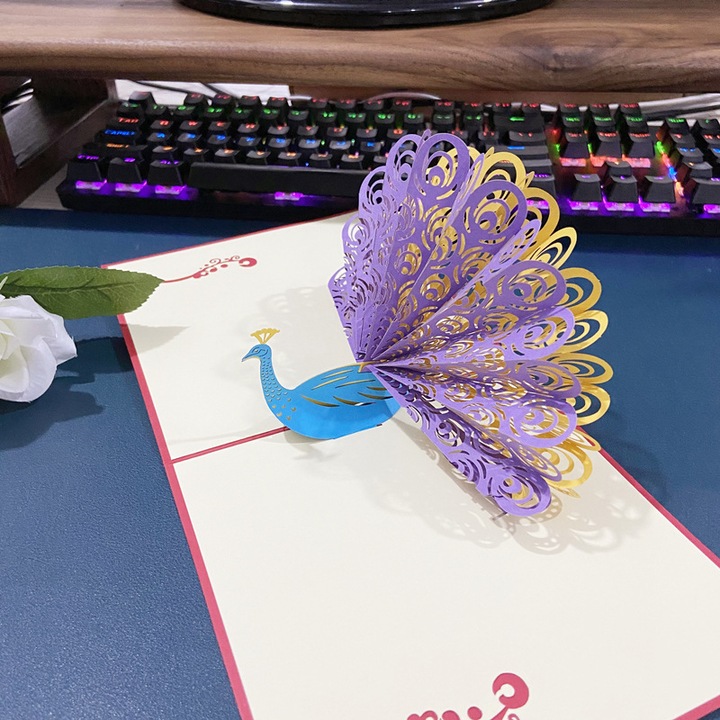 Set 2 felicitari de Craciun, design 3D, fluture si floarea-soarelui, handmade