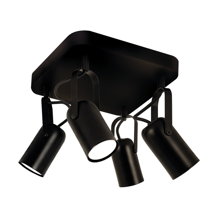 Struhm LOFTA GU10 mennyezeti lámpa, LED, fekete, 205x220x220mm, 4x25W