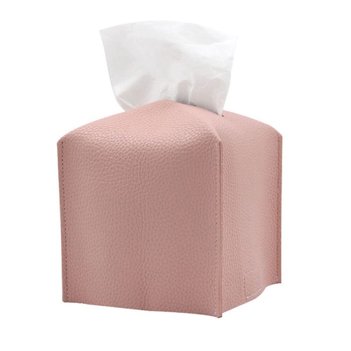 Салфетник, Blythornix, за баня, екологична кожа, 12.5x12.5x12.5cm, розов