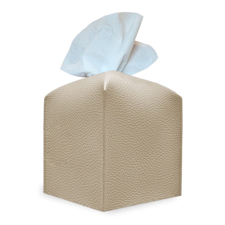 Салфетник, Blythornix, 12.5x12.5x12.5cm, екологична кожа, бежов