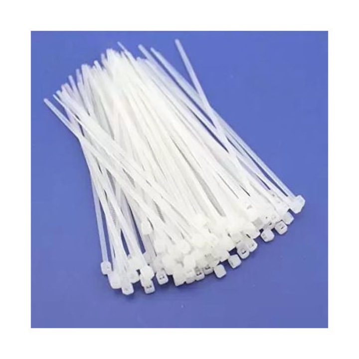 Set 100 x Colier Plastic, 4.8mm x 250mm, Alb - eMAG.ro