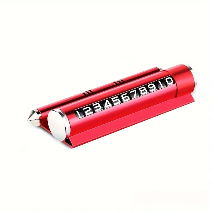 Suport numar de telefon pentru parcare auto multifunctional R NEXTLY, odorizant auto, suport telefon, banda glisanta pentru ascundere numar, rezistent la temperaturi ridicate/scazute, lipire cu banda dublu adeziva, rosu