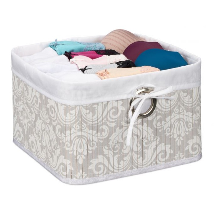 Cutie depozitare Relaxdays, Bambus, Gri, 10042377