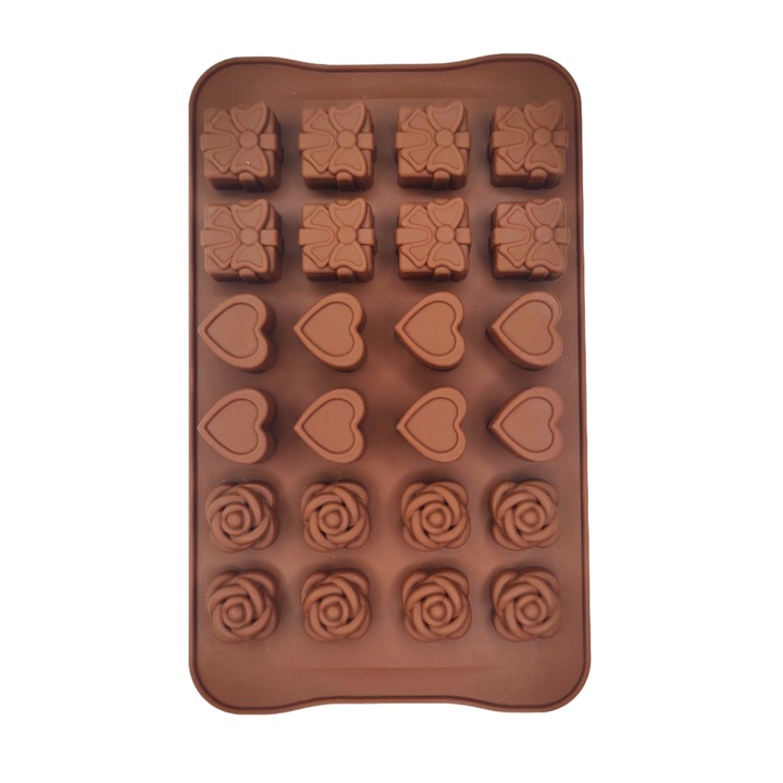 Forma silicon pentru bomboane de ciocolata cadou inima trandafir