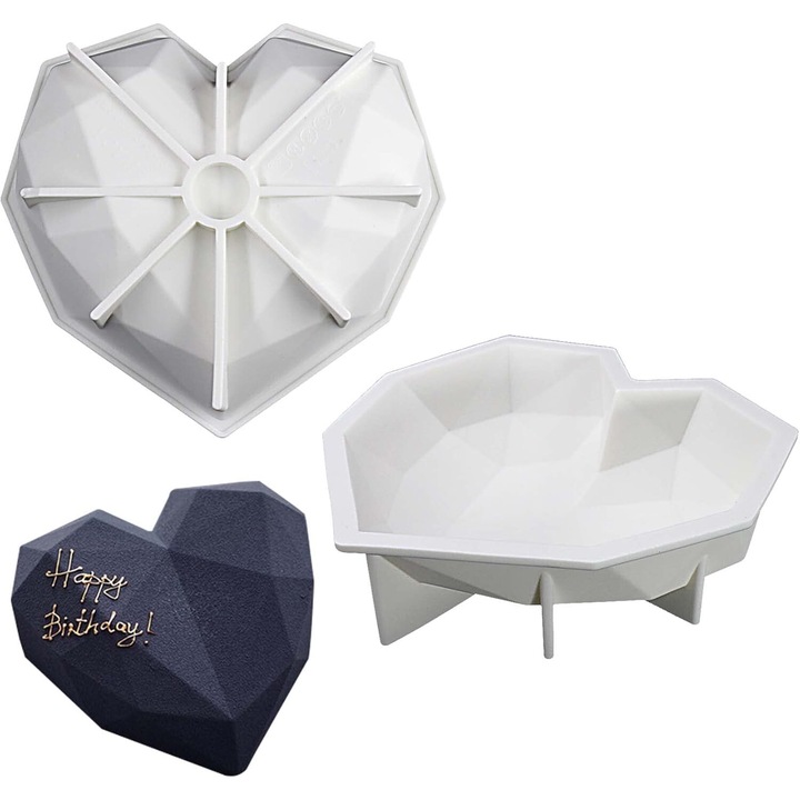 Forma silicon pentru tort Model Inima 17 x 17 cm