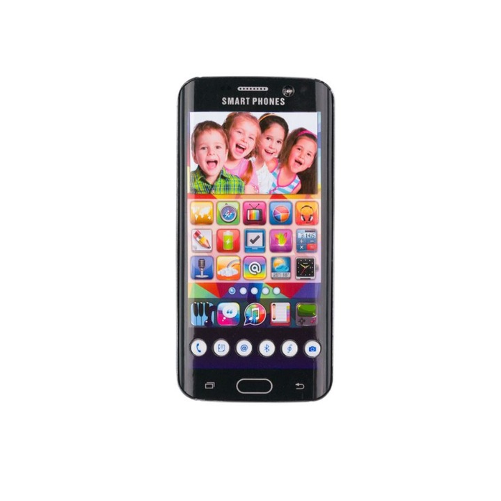 Telefon gyerekeknek hanggal és fénnyel, fekete, +3 év, ConceptSeller